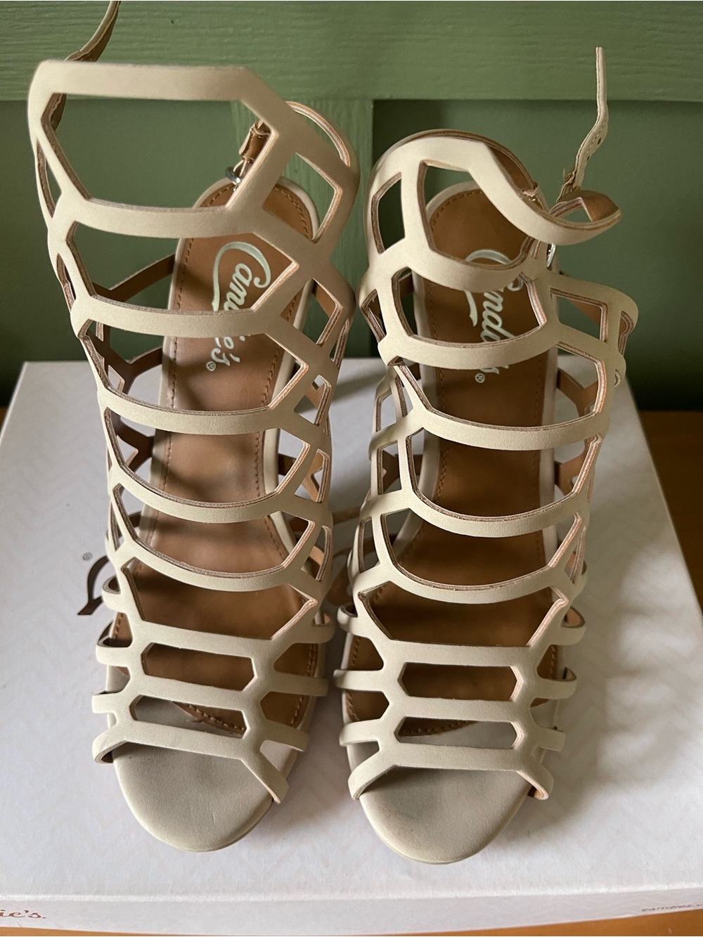 Candie's Cream Cage-Strap Heel - Picture 2 of 4